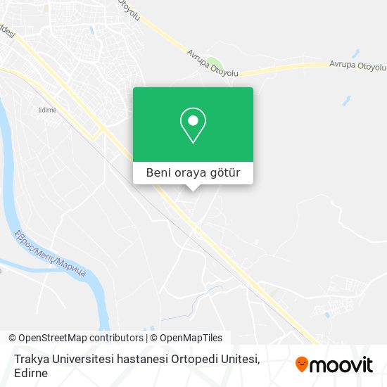 Trakya Universitesi hastanesi Ortopedi Unitesi harita