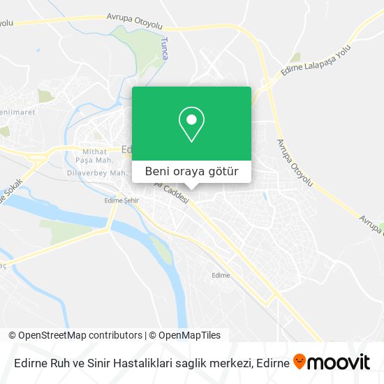 Edirne Ruh ve Sinir Hastaliklari saglik merkezi harita
