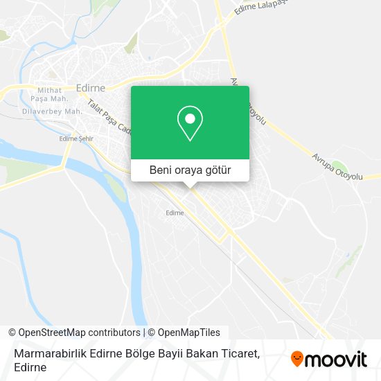 Marmarabirlik Edirne Bölge Bayii Bakan Ticaret harita