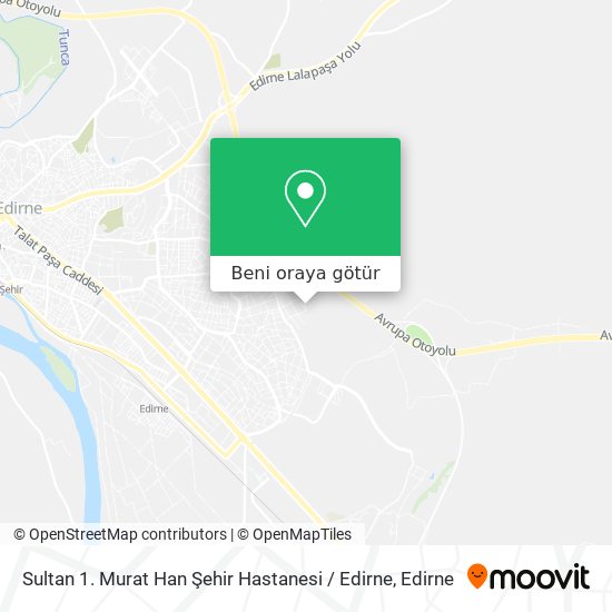 Sultan 1. Murat Han Şehir Hastanesi / Edirne harita