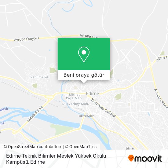 Edirne Teknik Bilimler Meslek Yüksek Okulu Kampüsü harita