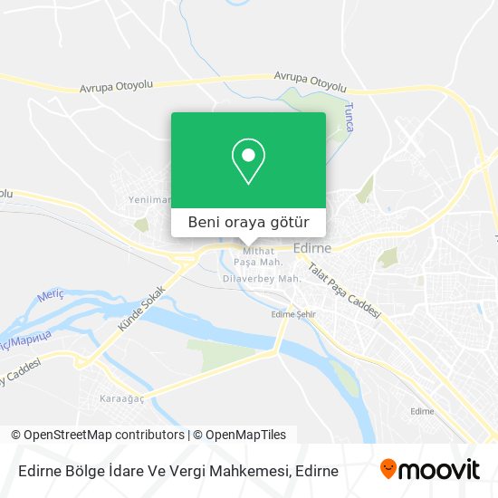 Edirne Bölge İdare Ve Vergi Mahkemesi harita