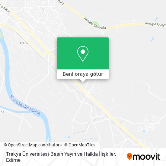 Trakya Üniversitesi-Basın Yayın ve Halkla İlişkiler harita