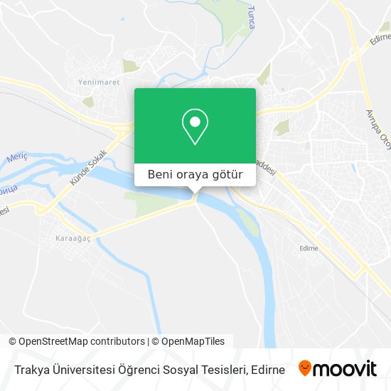 Trakya Üniversitesi Öğrenci Sosyal Tesisleri harita