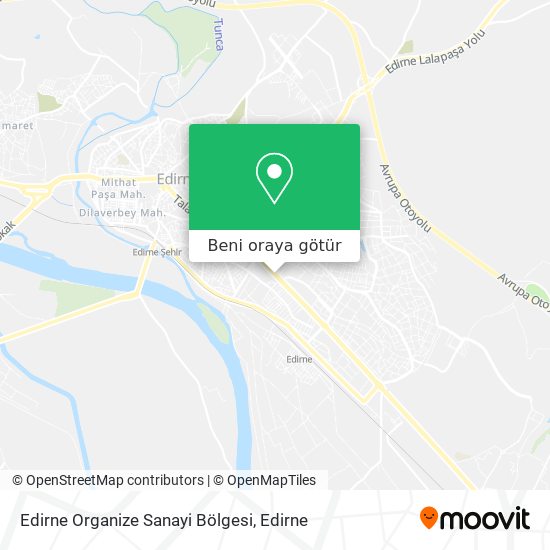 Edirne Organize Sanayi Bölgesi harita