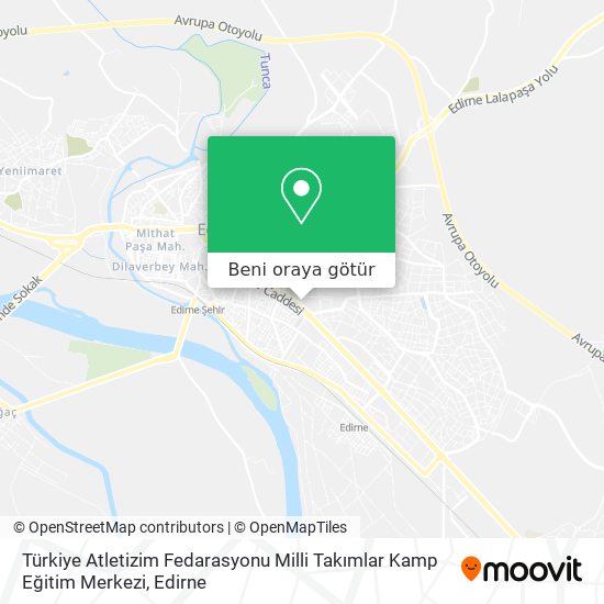 Türkiye Atletizim Fedarasyonu Milli Takımlar Kamp Eğitim Merkezi harita