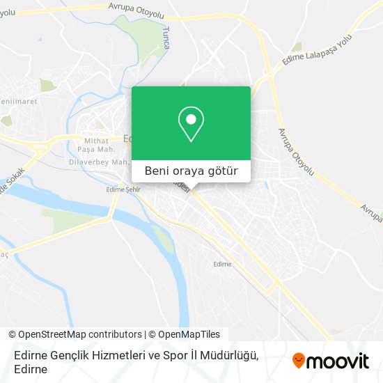 Edirne Gençlik Hizmetleri ve Spor İl Müdürlüğü harita