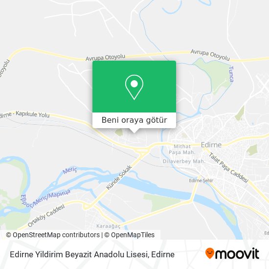 Edirne Yildirim Beyazit Anadolu Lisesi harita