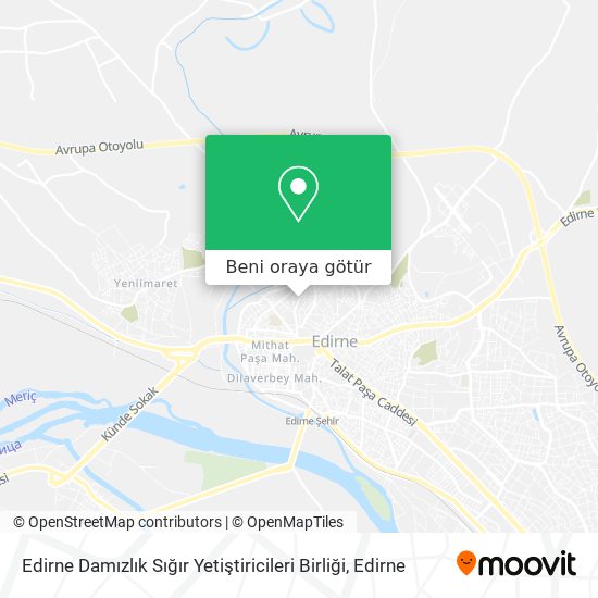 Edirne Damızlık Sığır Yetiştiricileri Birliği harita