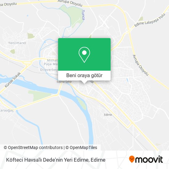 Köfteci Havsa'lı Dede'nin Yeri Edirne harita