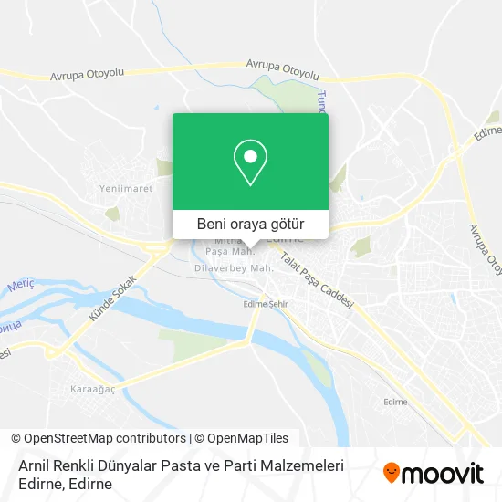 Arnil Renkli Dünyalar Pasta ve Parti Malzemeleri Edirne harita