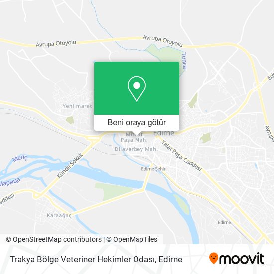 Trakya Bölge Veteriner Hekimler Odası harita