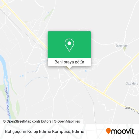 Bahçeşehir Koleji Edirne Kampüsü harita