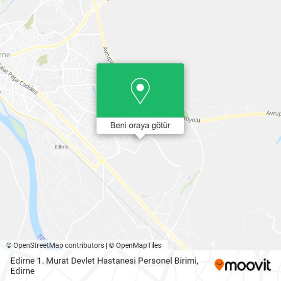 Edirne 1. Murat Devlet Hastanesi Personel Birimi harita
