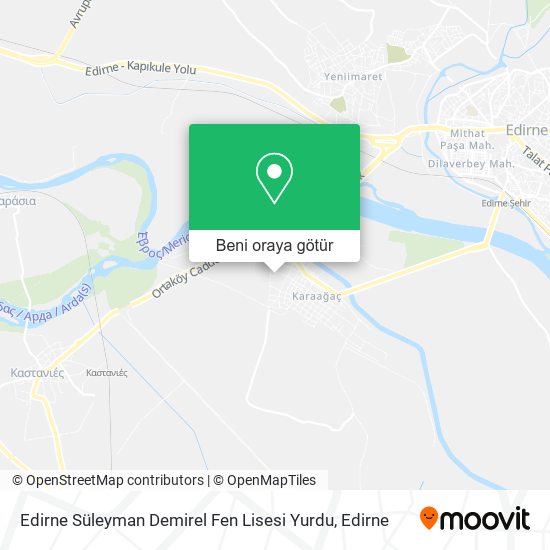 Edirne Süleyman Demirel Fen Lisesi Yurdu harita