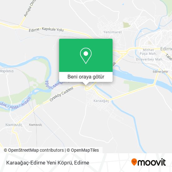Karaağaç-Edirne Yeni Köprü harita