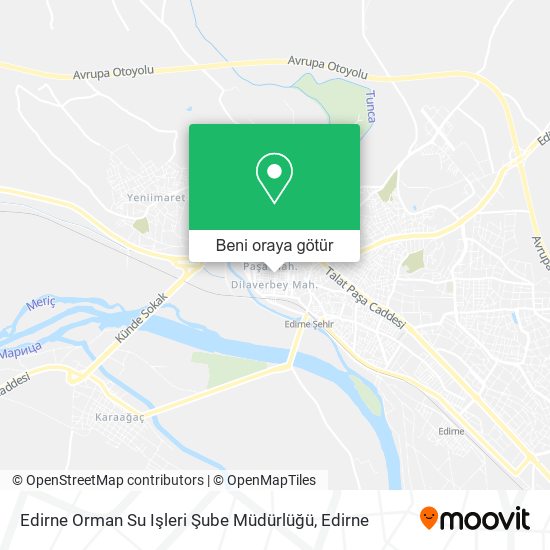 Edirne Orman Su Işleri Şube Müdürlüğü harita