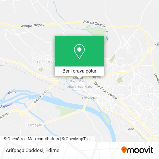 Arifpaşa Caddesi harita