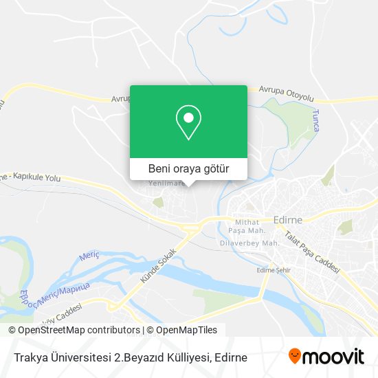 Trakya Üniversitesi 2.Beyazıd Külliyesi harita