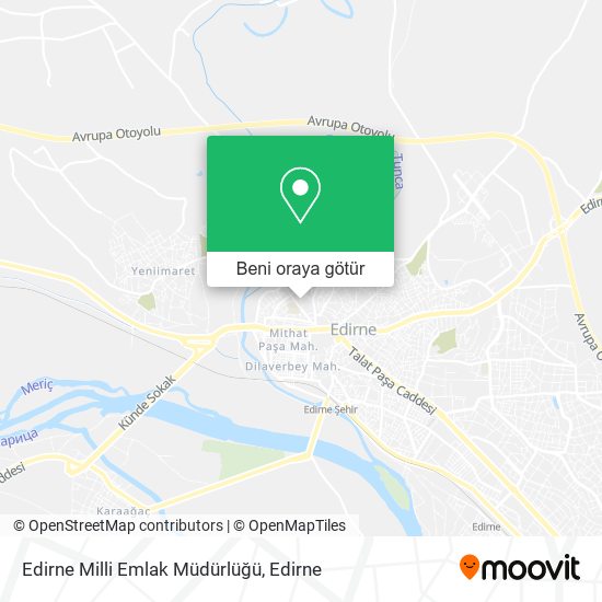 Edirne Milli Emlak Müdürlüğü harita