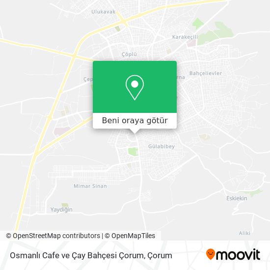 Osmanlı Cafe ve Çay Bahçesi Çorum harita