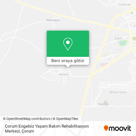 Çorum Engelsiz Yaşam Bakım Rehabilitasyon Merkezi harita