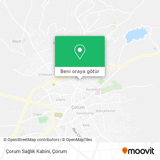 Çorum Sağlık Kabini harita