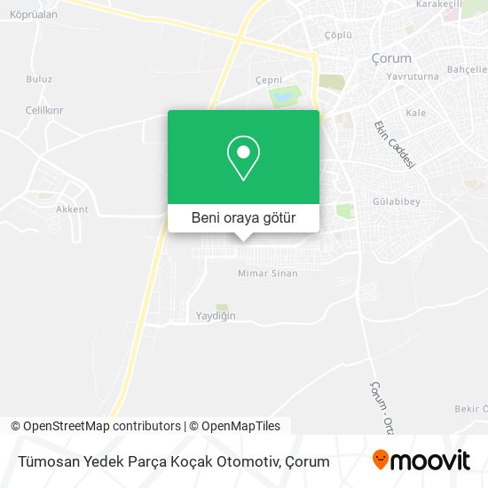 Tümosan Yedek Parça Koçak Otomotiv harita