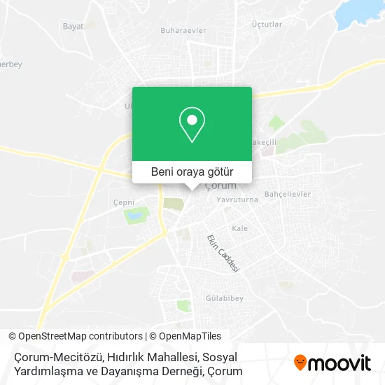 Çorum-Mecitözü, Hıdırlık Mahallesi, Sosyal Yardımlaşma ve Dayanışma Derneği harita