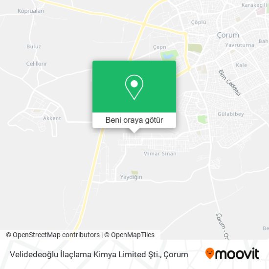 Velidedeoğlu İlaçlama Kimya Limited Şti. harita