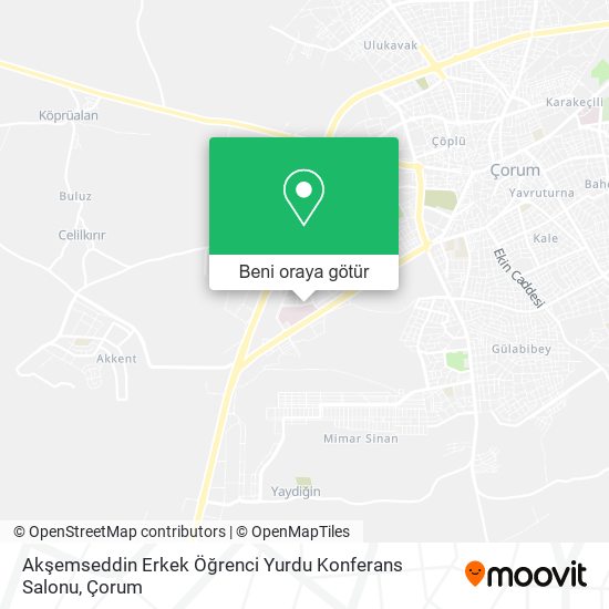 Akşemseddin Erkek Öğrenci Yurdu Konferans Salonu harita