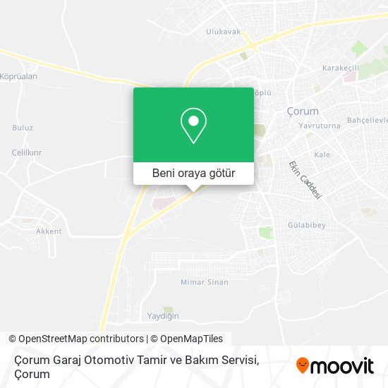 Çorum Garaj Otomotiv Tamir ve Bakım Servisi harita