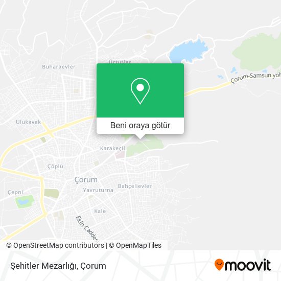 Şehitler Mezarlığı harita