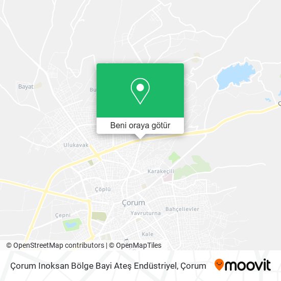 Çorum Inoksan Bölge Bayi Ateş Endüstriyel harita