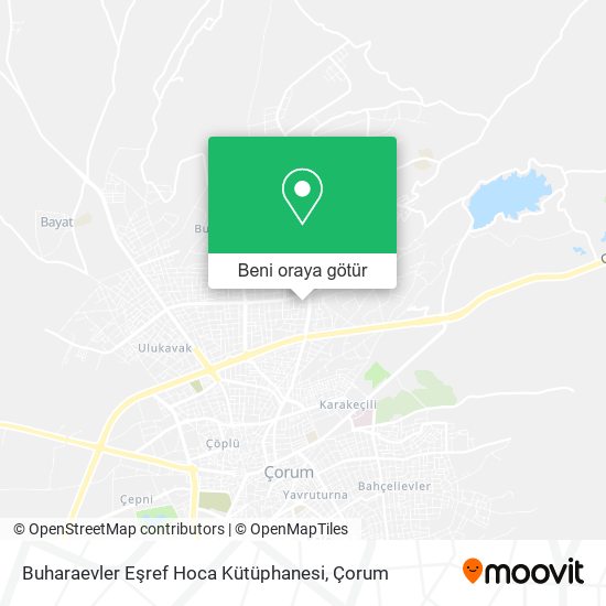 Buharaevler Eşref Hoca Kütüphanesi harita