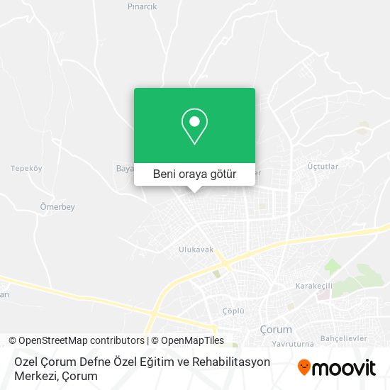 Ozel Çorum Defne Özel Eğitim ve Rehabilitasyon Merkezi harita