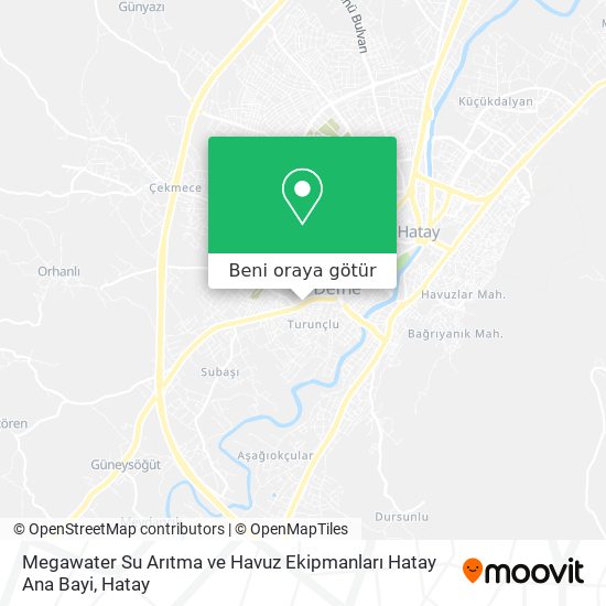 Megawater Su Arıtma ve Havuz Ekipmanları Hatay Ana Bayi harita