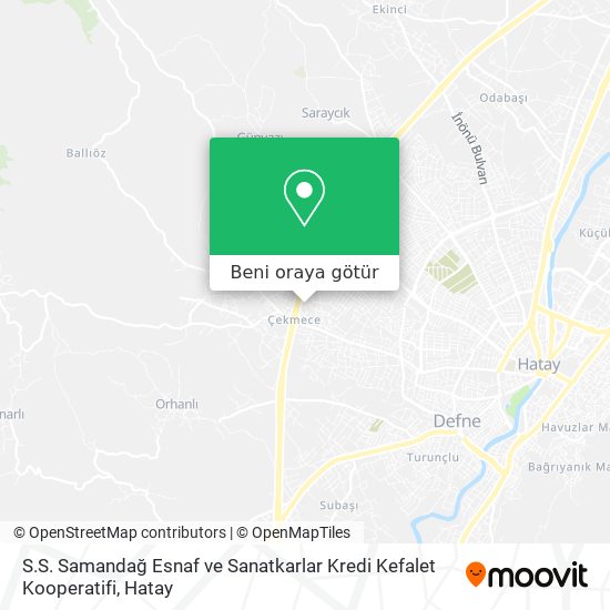 S.S. Samandağ Esnaf ve Sanatkarlar Kredi Kefalet Kooperatifi harita
