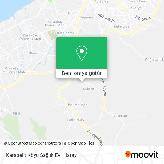 Karapelit Köyü Sağlık Evi harita