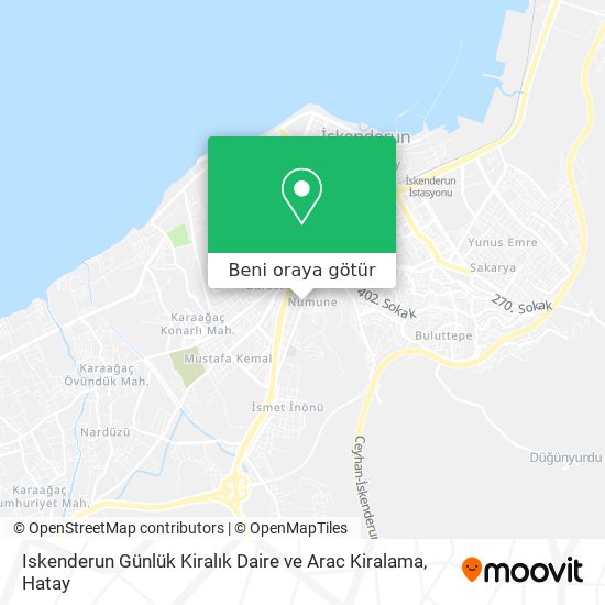 Iskenderun Günlük Kiralık Daire ve Arac Kiralama harita