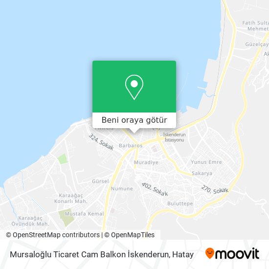 Mursaloğlu Ticaret Cam Balkon İskenderun harita