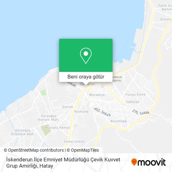 İskenderun İlçe Emniyet Müdürlüğü Çevik Kuvvet Grup Amirliği harita