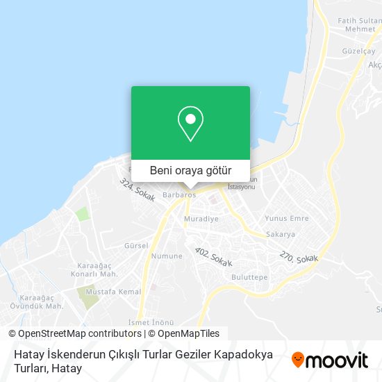 Hatay İskenderun Çıkışlı Turlar Geziler Kapadokya Turları harita