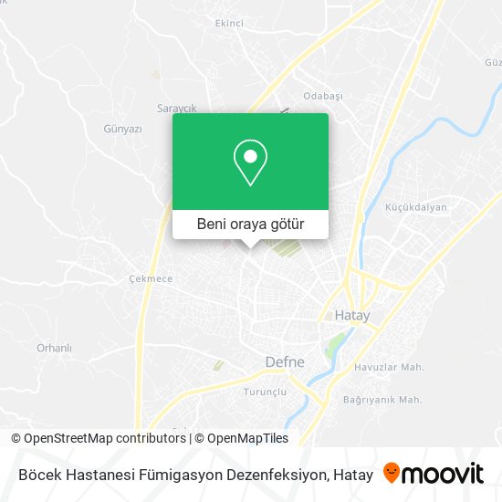 Böcek Hastanesi Fümigasyon Dezenfeksiyon harita