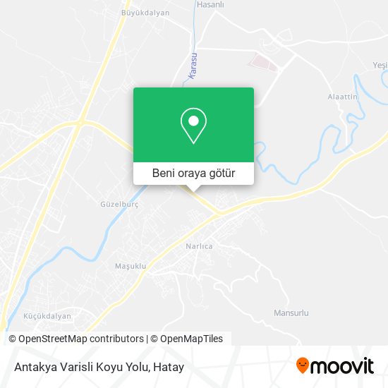 Antakya Varisli Koyu Yolu harita