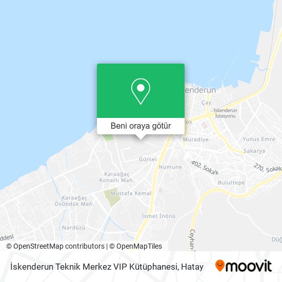İskenderun Teknik Merkez VIP Kütüphanesi harita