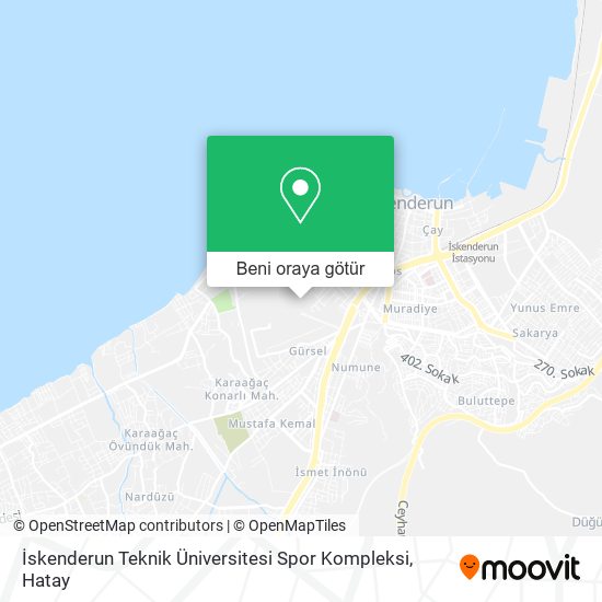 İskenderun Teknik Üniversitesi Spor Kompleksi harita