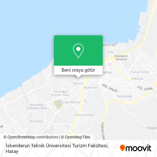 İskenderun Teknik Üniversitesi Turizm Fakültesi harita