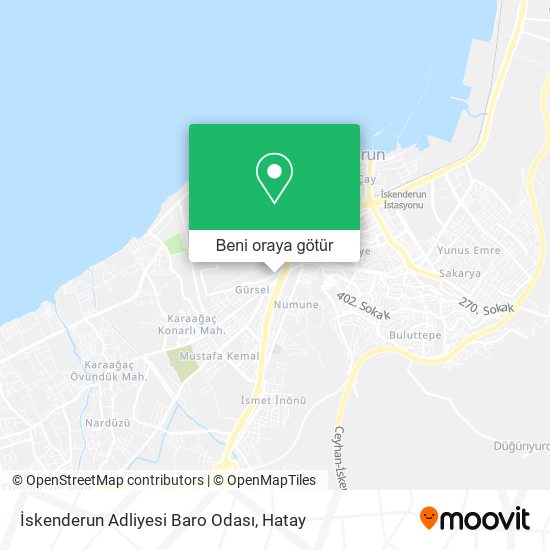 İskenderun Adliyesi Baro Odası harita