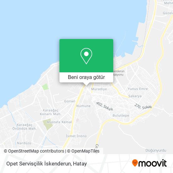 Opet Servisçilik İskenderun harita